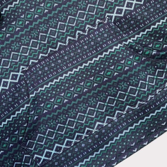 St. John's Bay Pullover Green & Navy Mock Turtleneck Sweatshirt Size Large - Picture 6 of 7